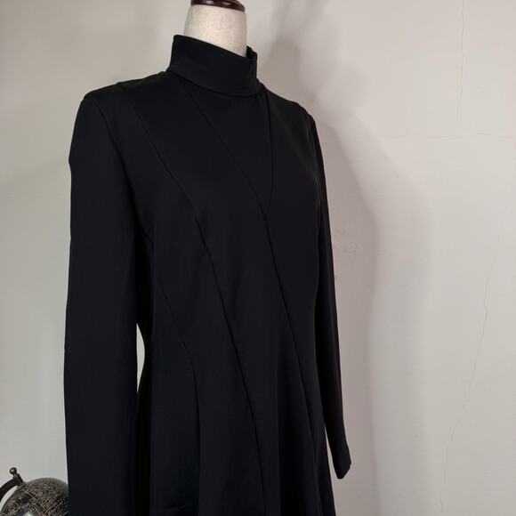 NWT Akris Punto Midi Dress A Line Black High Neck Modern Size 12 $1290 - Picture 12 of 12